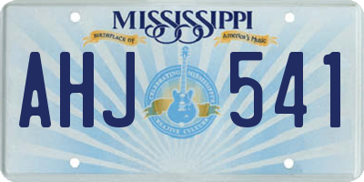 MS license plate AHJ541