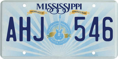 MS license plate AHJ546