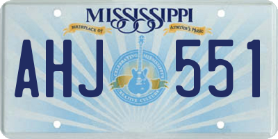 MS license plate AHJ551