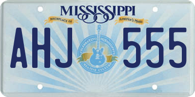 MS license plate AHJ555
