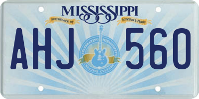 MS license plate AHJ560