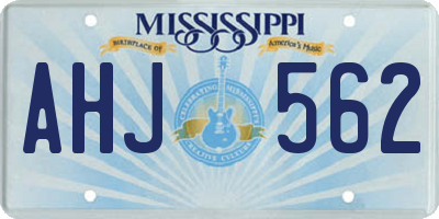 MS license plate AHJ562