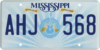 MS license plate AHJ568