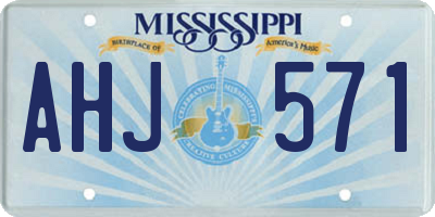 MS license plate AHJ571