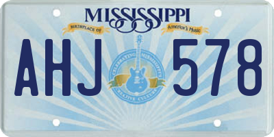 MS license plate AHJ578