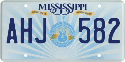 MS license plate AHJ582