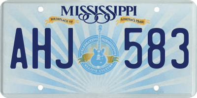 MS license plate AHJ583