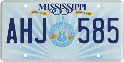 MS license plate AHJ585