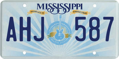 MS license plate AHJ587