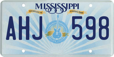 MS license plate AHJ598