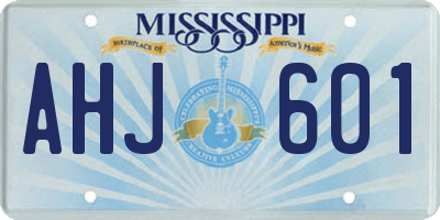 MS license plate AHJ601