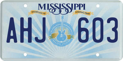 MS license plate AHJ603