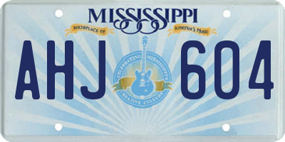 MS license plate AHJ604