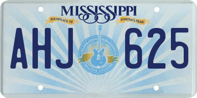 MS license plate AHJ625