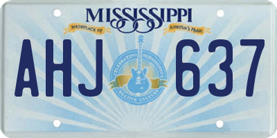 MS license plate AHJ637