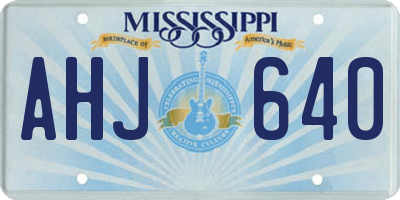 MS license plate AHJ640