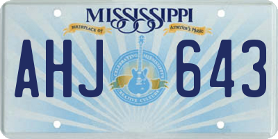 MS license plate AHJ643