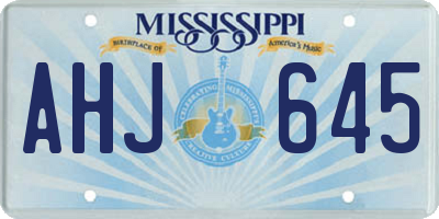 MS license plate AHJ645