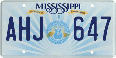 MS license plate AHJ647