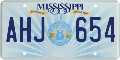 MS license plate AHJ654