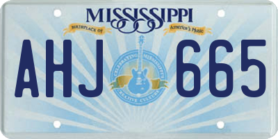 MS license plate AHJ665