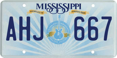 MS license plate AHJ667