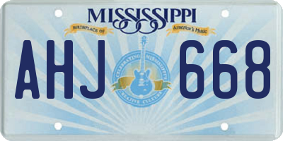 MS license plate AHJ668