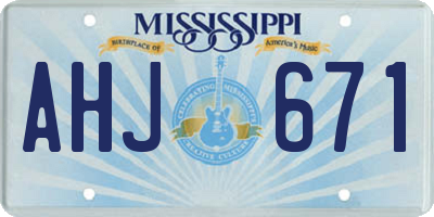 MS license plate AHJ671