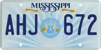 MS license plate AHJ672