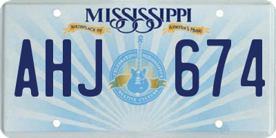 MS license plate AHJ674