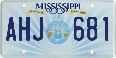 MS license plate AHJ681