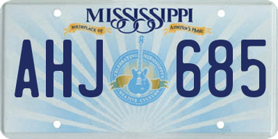 MS license plate AHJ685