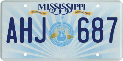 MS license plate AHJ687