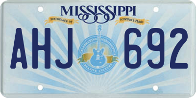 MS license plate AHJ692