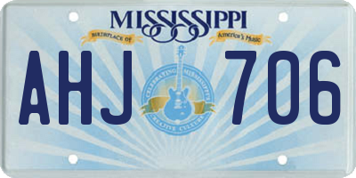 MS license plate AHJ706