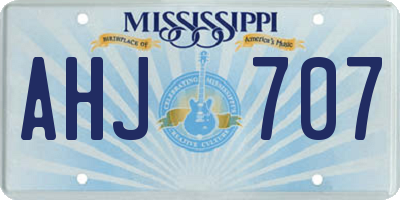 MS license plate AHJ707