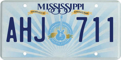 MS license plate AHJ711