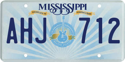 MS license plate AHJ712