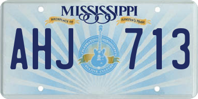 MS license plate AHJ713