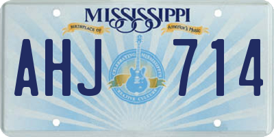 MS license plate AHJ714