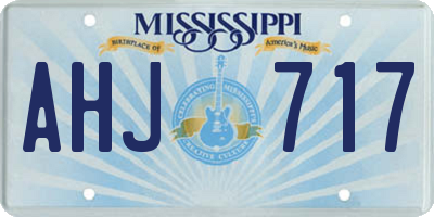 MS license plate AHJ717