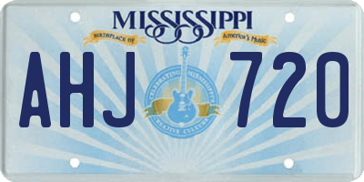 MS license plate AHJ720