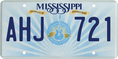 MS license plate AHJ721