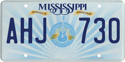 MS license plate AHJ730