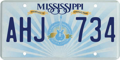 MS license plate AHJ734