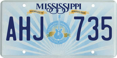 MS license plate AHJ735