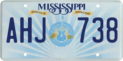 MS license plate AHJ738
