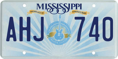 MS license plate AHJ740