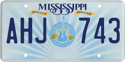 MS license plate AHJ743