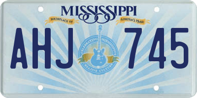 MS license plate AHJ745